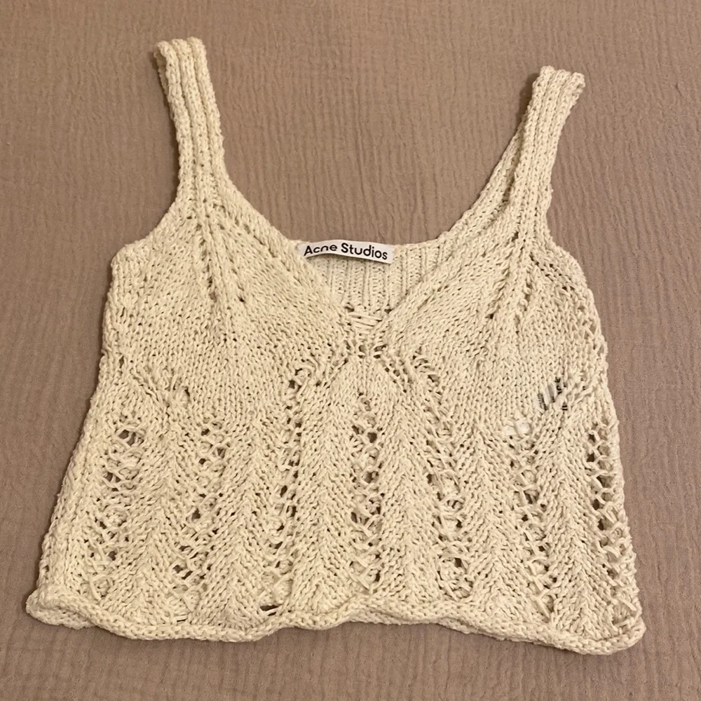 Acne Cream Openwork Knit Camisole. Size XXS - Picture 4 of 8